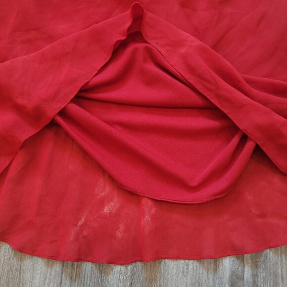 Joseph Ribkoff Dress Womens Size 8 Vintage 90's Red Spagetti Strap Flowy Flare - Picture 6 of 13